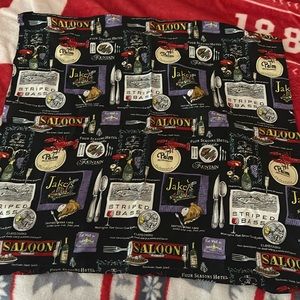 Vintage Nicole Miller Philadelphia Restaurants Neckerchief with scrunchie